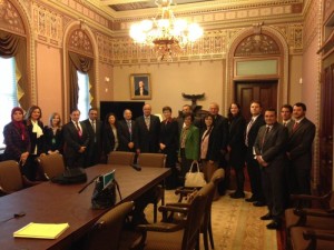 The group gathers in the Eisenhower Executive Building for a meeting with the White House Office of Faith-Based Partnerships