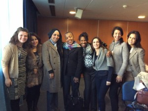 Erin Kelley, far left, and Gloria Blackwell, center, with a group of Tunisian Professional Fellows Program alumni (Photo Credit: Johnetta Frazier)